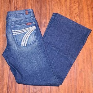 7 For All Mankind | Classic Eyelet Gold Dojo Jeans 28